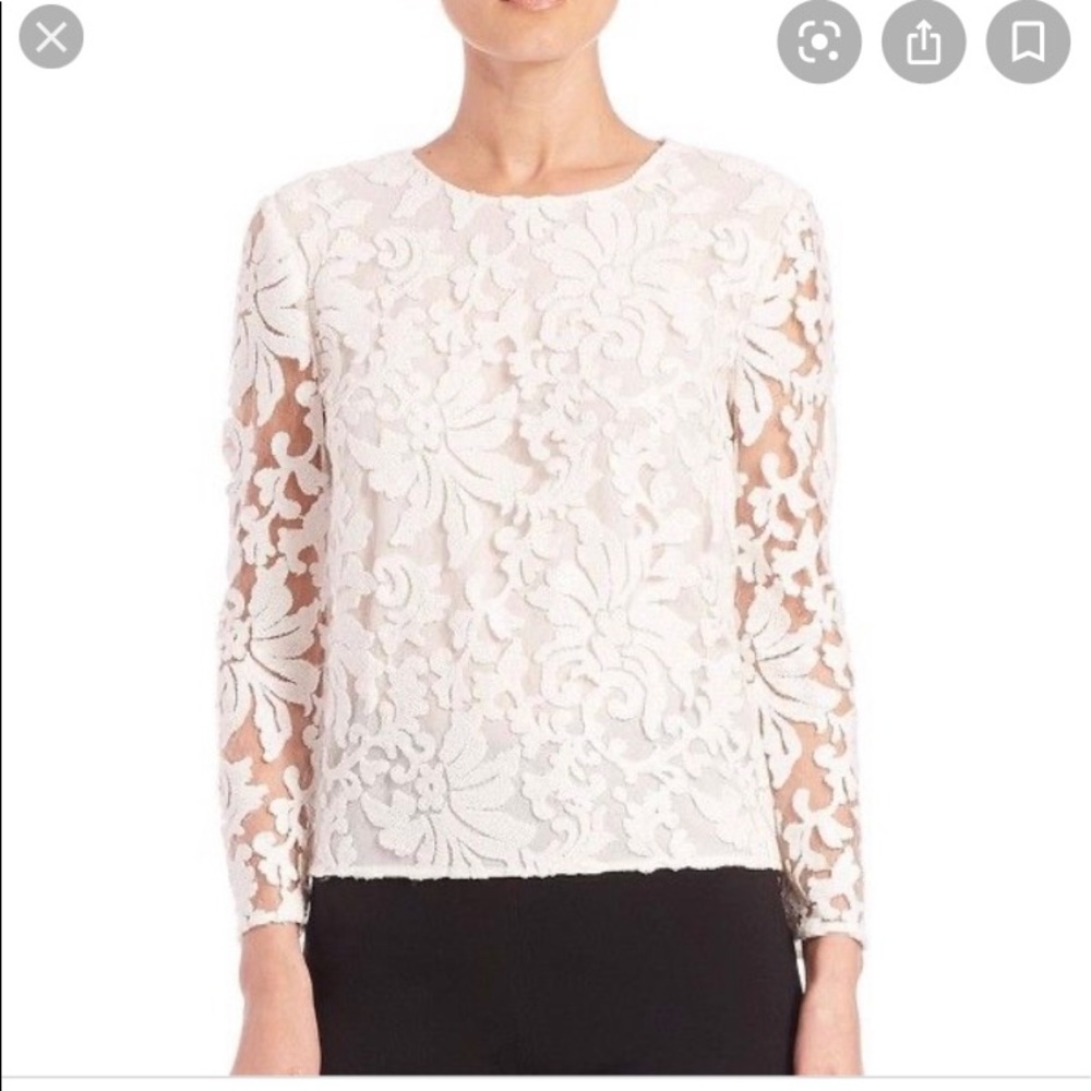 Diane von Furstenberg dvf Belle lace blouse top